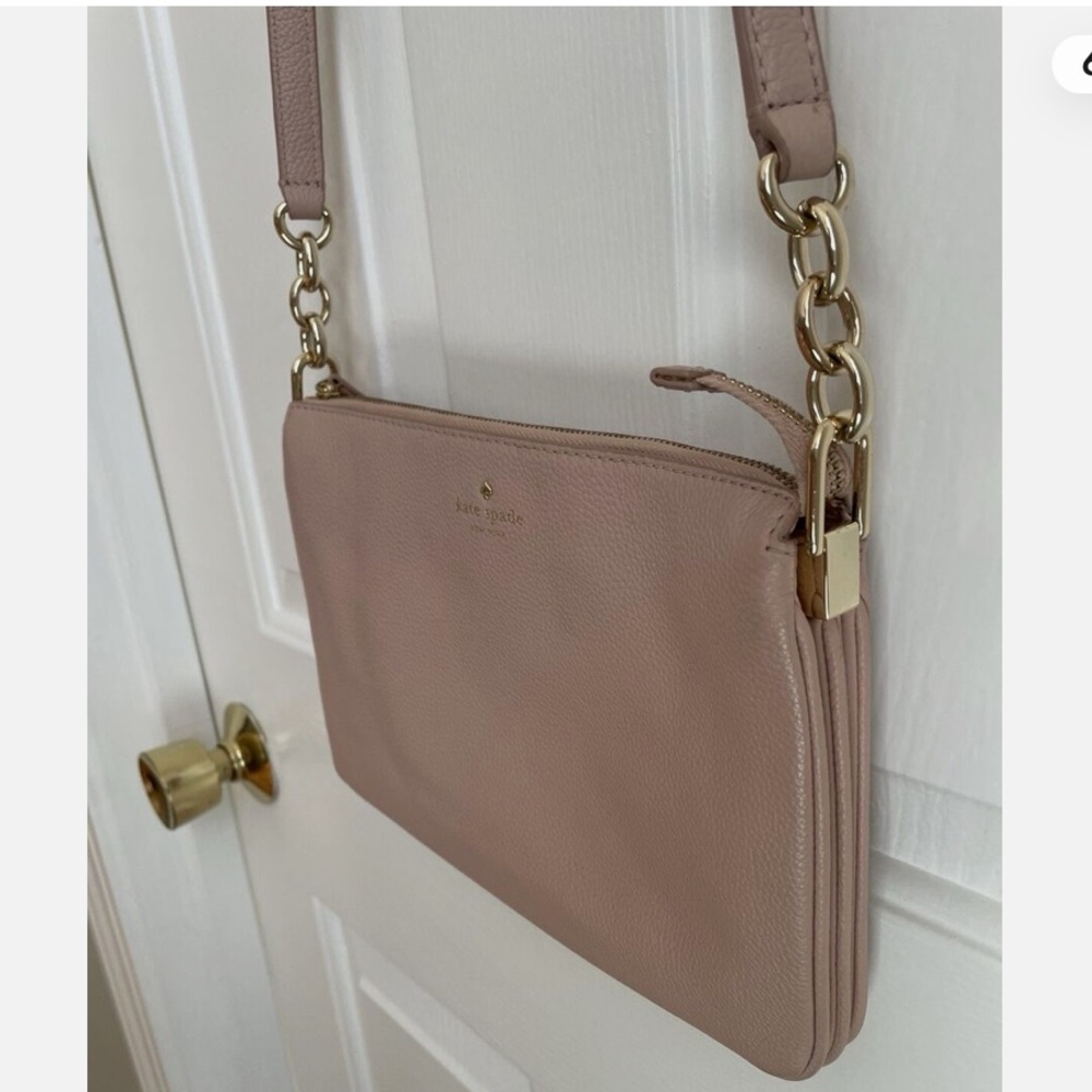 Kate Spade Leila Triple Gusset Crossbody Purse Rose Smoke - Picture 4 of 12